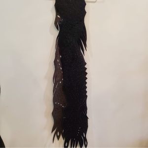 Black suede/velvet scarf